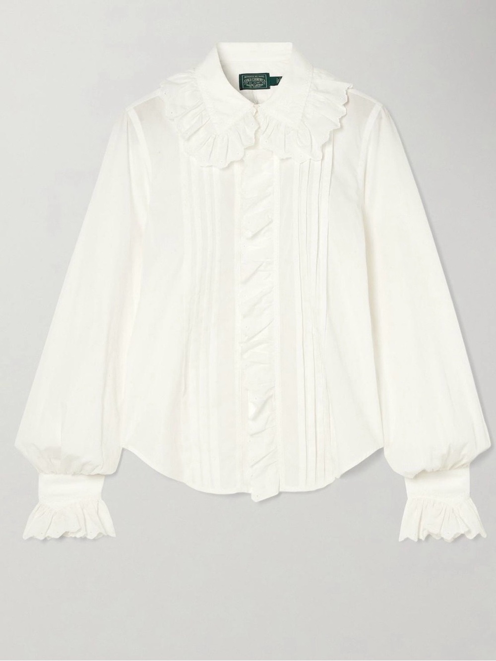 Polo Ralph Lauren Ruffled Bordelaise Anglaise Cotton Blouse NWT SIZE 2